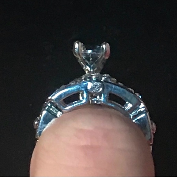 New Sterling silver white sapphire wedding ring set sizes 6.25 & 6.5 - Picture 7 of 9